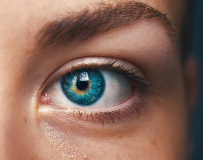 Close up of a blue eye symbolizing EMDR