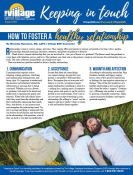 August 2022 EAP Newsletter: How to Foster a Healthy Relationship