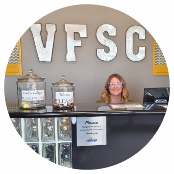 Stephanie at the front desk in our Bismarck office.