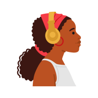 Woman Wearing Headphones